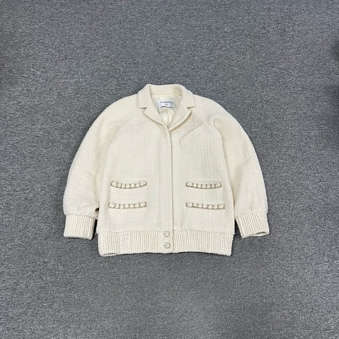 99新 Chanel 香奈兒 秀款大都會 白金粗花呢編織外套 38碼