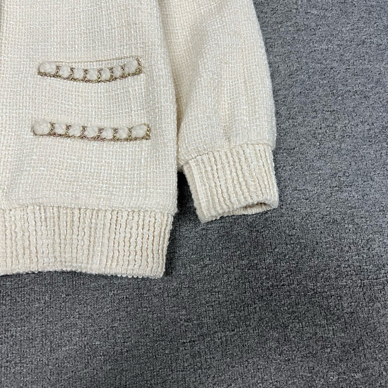 99新 Chanel 香奈兒 秀款大都會 白金粗花呢編織外套 38碼-2