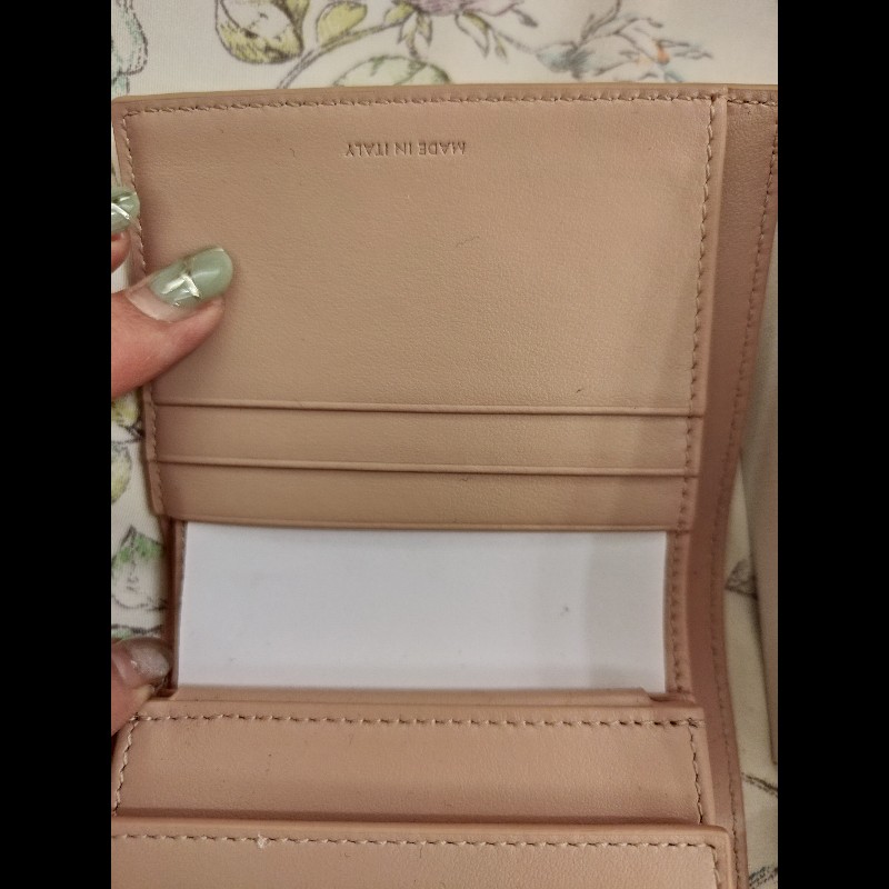 CELINE三折短夾（裸粉金）-4