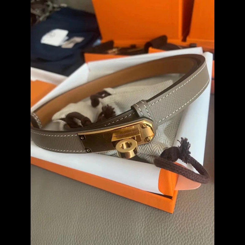 🌟全新25年台灣購🌟 原價3萬8 Kelly 18腰帶大象灰金扣 可調節-5