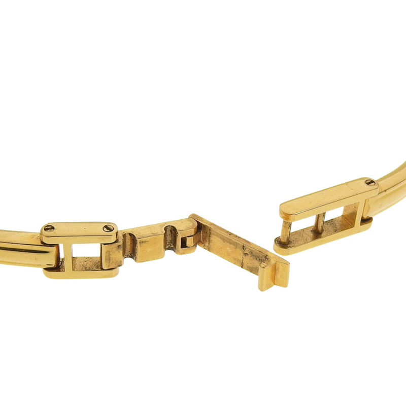 Gucci 女士 11/12 鍍金石英模擬腕錶，白色錶盤，可更換錶圈-7