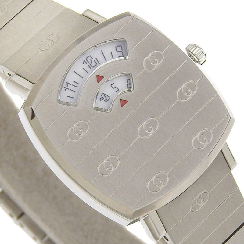 Gucci Grip 腕錶 157.5/YA157501 不鏽鋼石英模擬顯示 白色錶盤 女士款-2