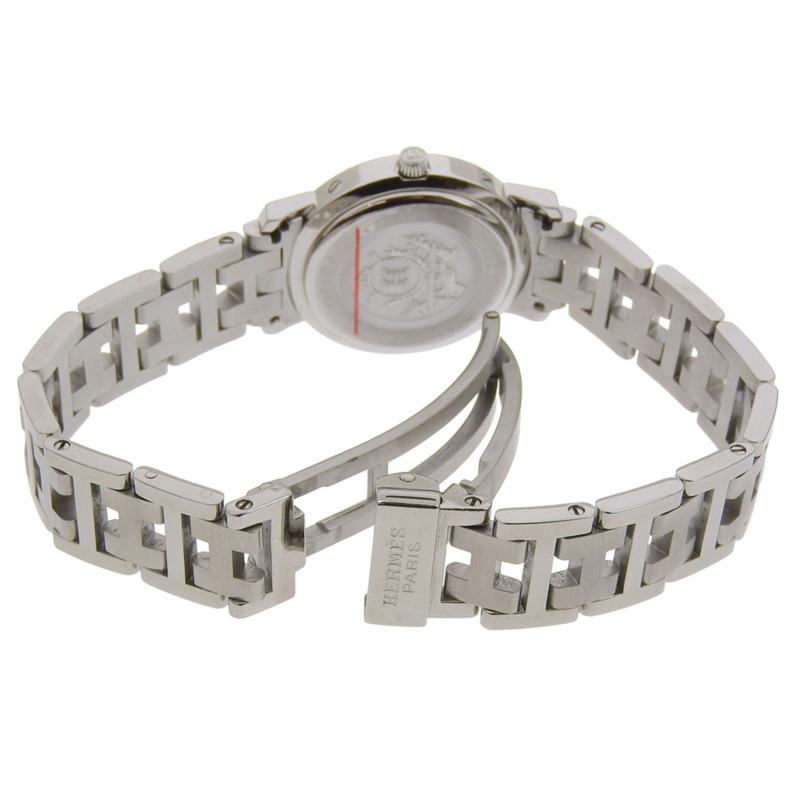 愛馬仕 Clipper 系列腕錶 CL4.210，不鏽鋼石英指針顯示，棕色錶盤，女士款-4