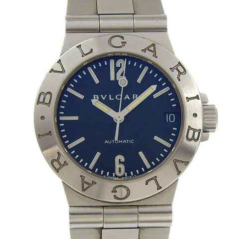 寶格麗 Diagono LCV29S 女士腕錶，精鋼自動機械指針顯示，黑色錶盤