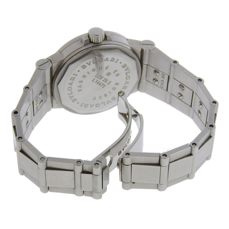 寶格麗 Diagono LCV29S 女士腕錶，精鋼自動機械指針顯示，黑色錶盤-5