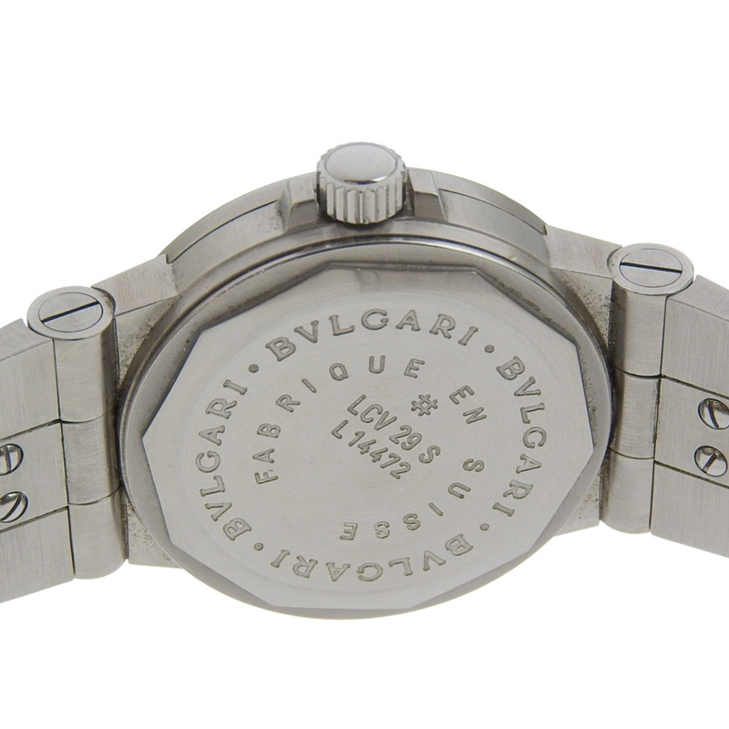 寶格麗 Diagono LCV29S 女士腕錶，精鋼自動機械指針顯示，黑色錶盤-7