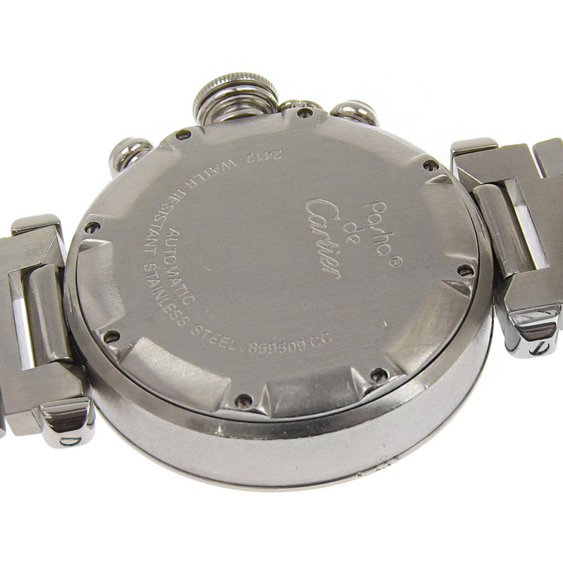 卡地亞 Pasha C 計時腕錶，Cal. 047，W31039M7，精鋼材質，自動上鍊，指針式顯示，白色錶盤，男士款-4