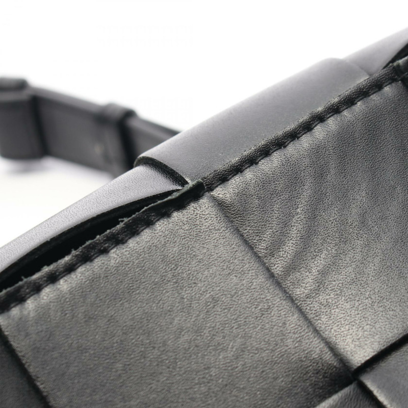 BOTTEGA VENETA Cassette Maxi Intrecciato 腰包 668572 皮革 黑色-7