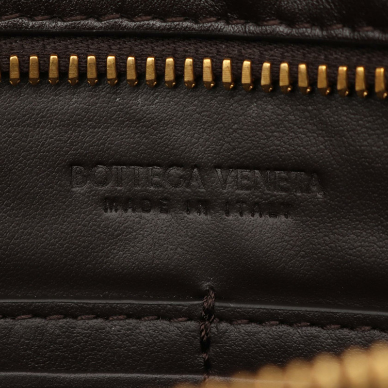 BOTTEGA VENETA 大號人字拖手提包 754915 帆布皮革 白色 棕色 二手-3