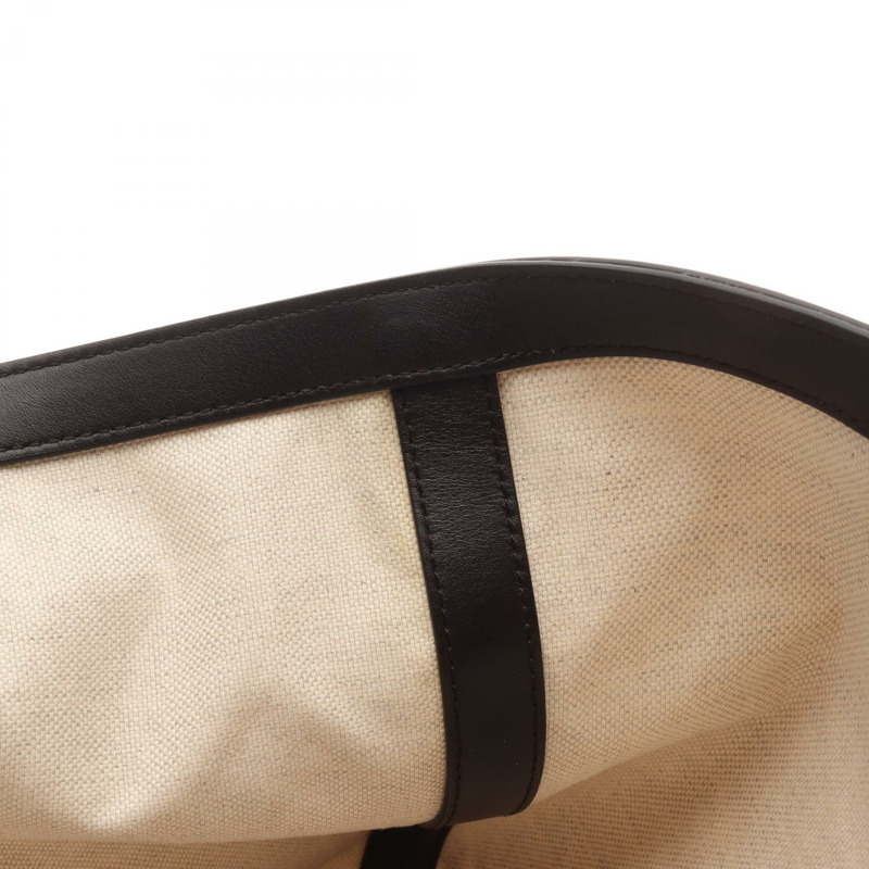 BOTTEGA VENETA 大號人字拖手提包 754915 帆布皮革 白色 棕色 二手-6