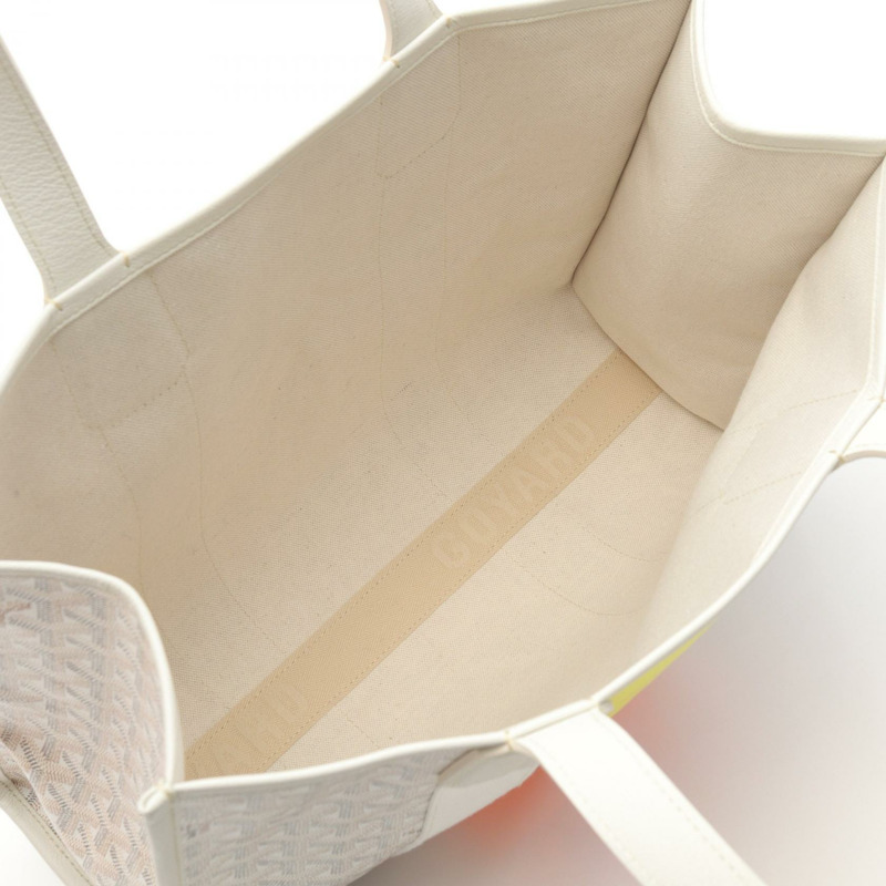 GOYARD Villette PM 歐洲印度風格手提包,帆布皮革材質,白色,二手女款-2