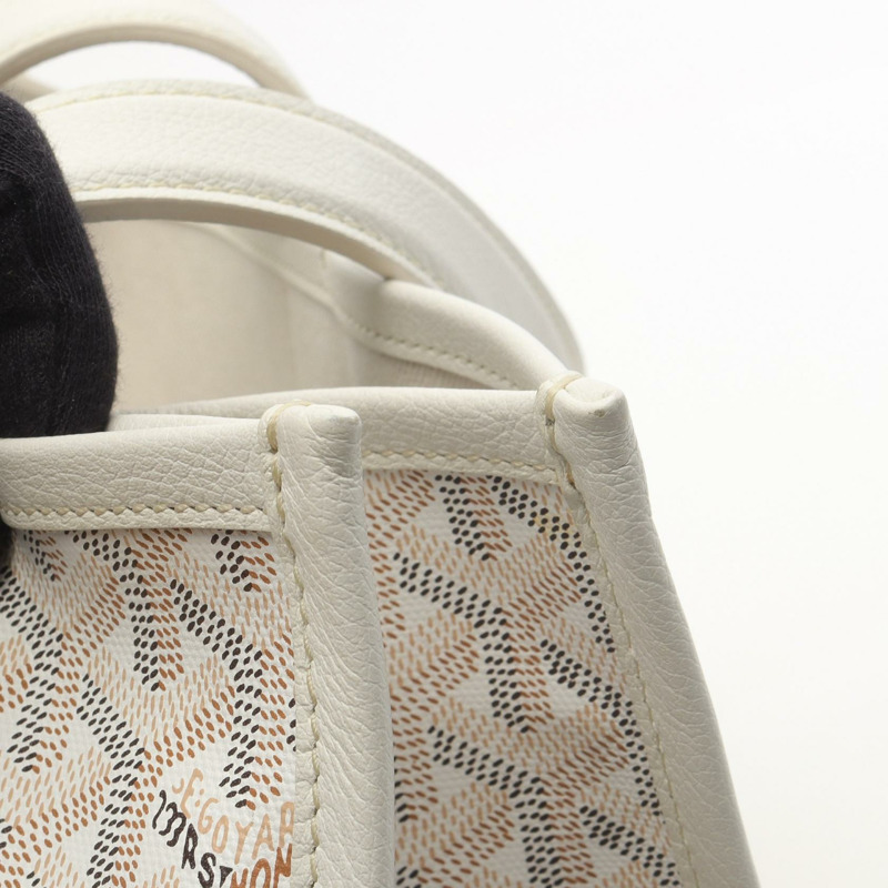 GOYARD Villette PM 歐洲印度風格手提包,帆布皮革材質,白色,二手女款-6