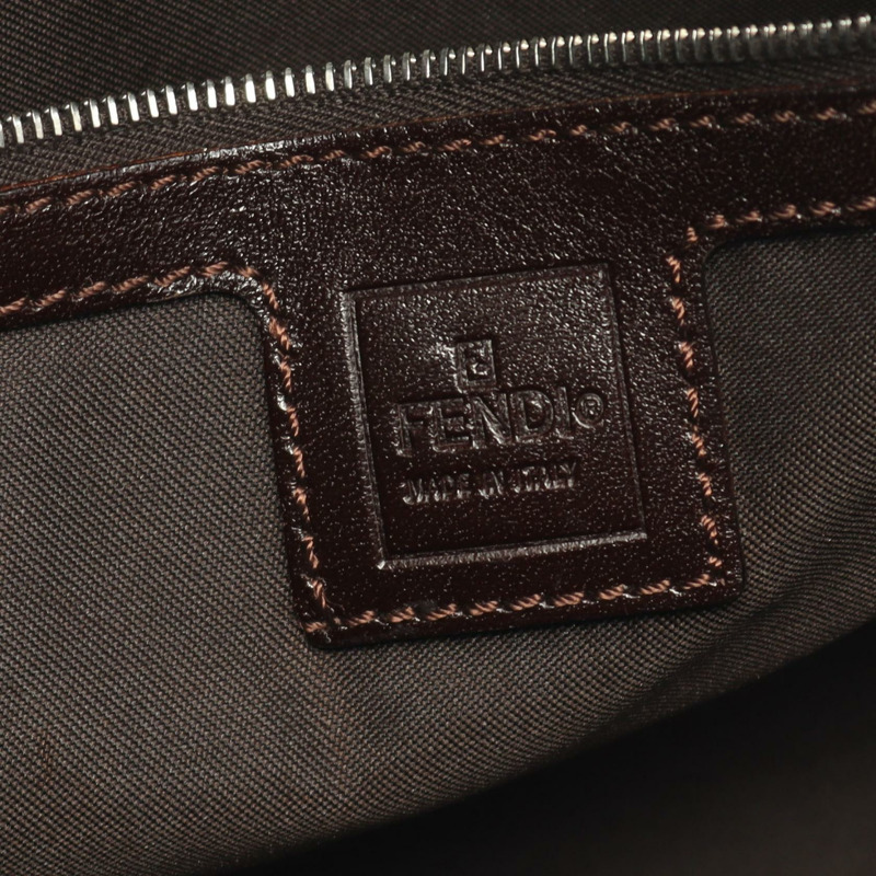 FENDI Mamma 水桶肩包 26325 帆布皮革棕色二手女款-3