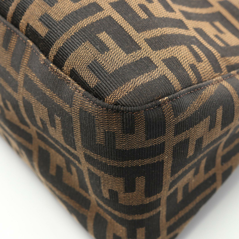 FENDI Mamma 水桶肩包 26325 帆布皮革棕色二手女款-4