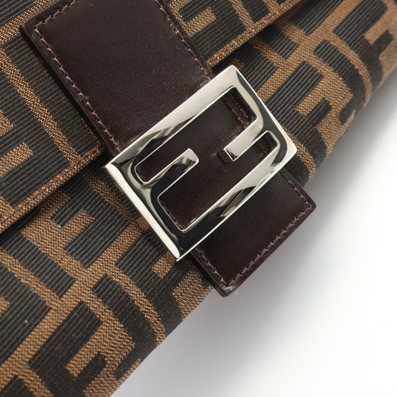 FENDI Mamma 水桶肩包 26325 帆布皮革棕色二手女款-7