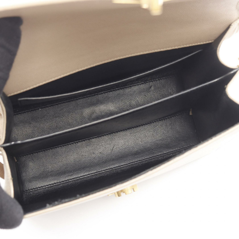 SAINT LAURENT PARIS Cassandra 肩挎斜背包 623931 皮革 米色-2