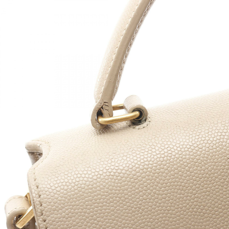 SAINT LAURENT PARIS Cassandra 肩挎斜背包 623931 皮革 米色-10