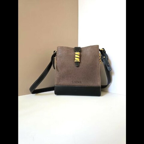 【LA LUNE】絕版古董包 Loewe拼色蛇骨包側背包 斜孭包 中古包 皮革包 單肩包