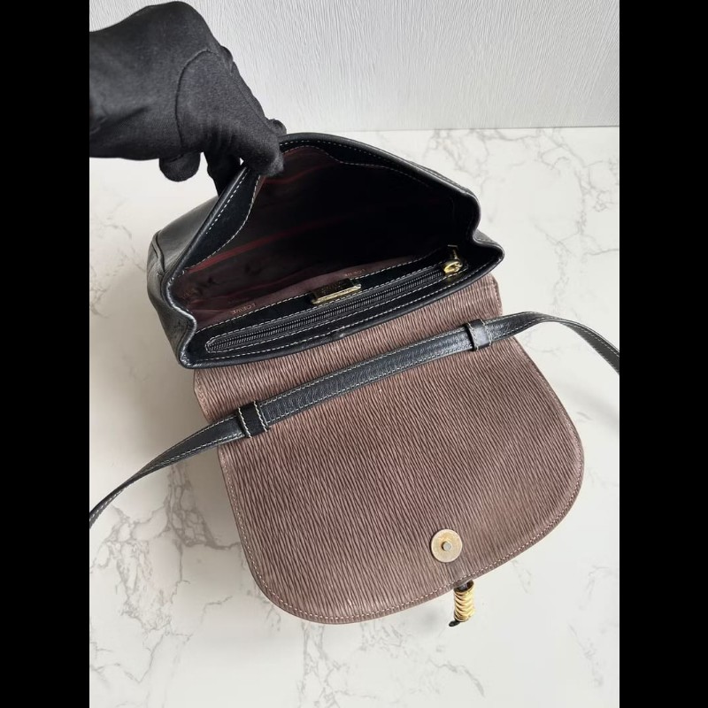 【LA LUNE】絕版古董包 Loewe拼色蛇骨包側背包 斜孭包 中古包 皮革包 單肩包-5