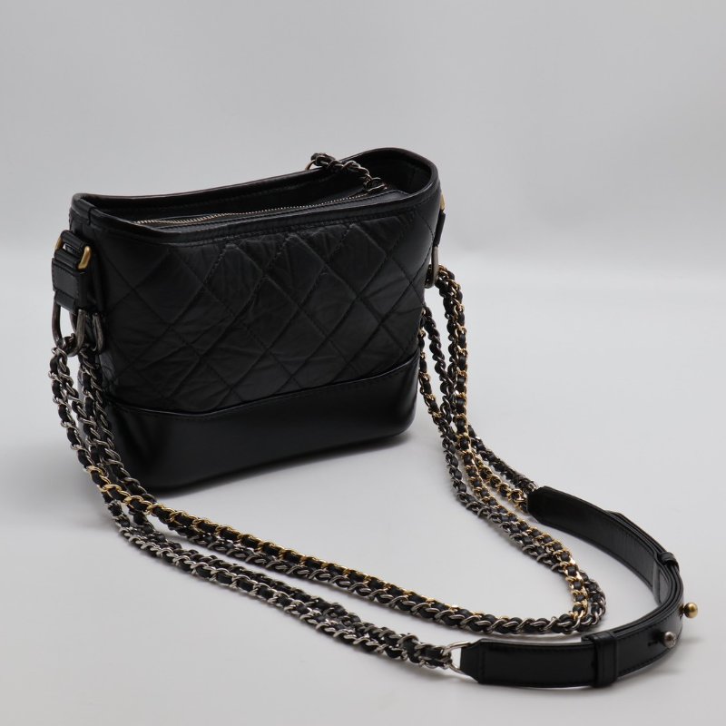 CHANEL 雙鍊條流浪包 - 小號黑-1