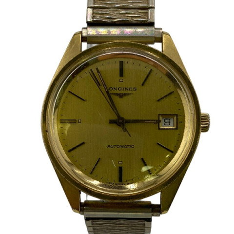 浪琴表（LONGINES）三針日期顯示腕錶，黃金材質，男士款