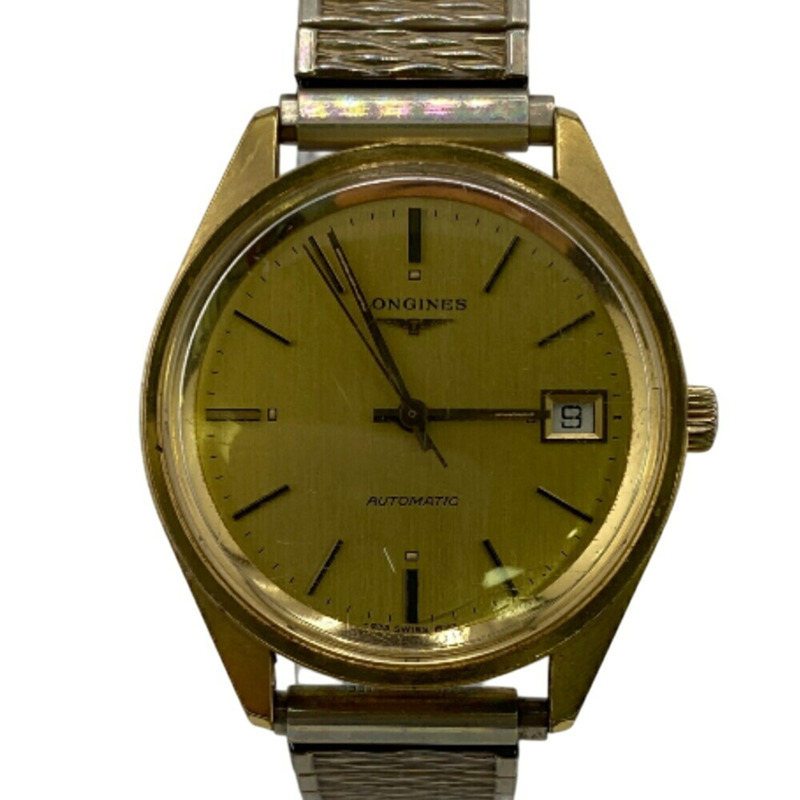 浪琴表(LONGINES)三針日期顯示腕錶,黃金材質,男士款-0