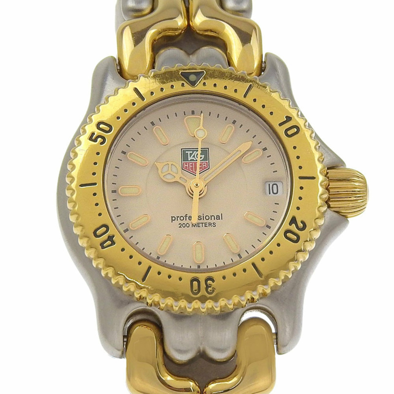 TAG HEUER 專業 200 公尺防水錶 WG1421-0/WG1421.BB0431,不鏽鋼錶殼,鍍金石英機芯,指針式顯示,象牙色錶盤,女士款-0