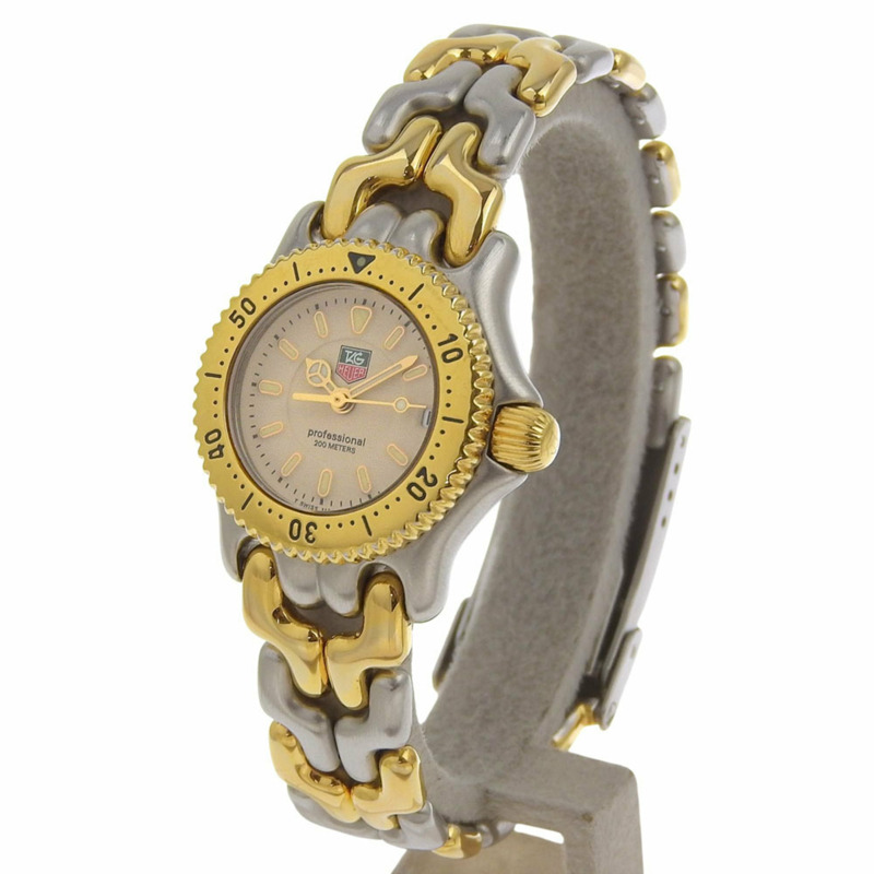 TAG HEUER 專業 200 公尺防水錶 WG1421-0/WG1421.BB0431,不鏽鋼錶殼,鍍金石英機芯,指針式顯示,象牙色錶盤,女士款-1