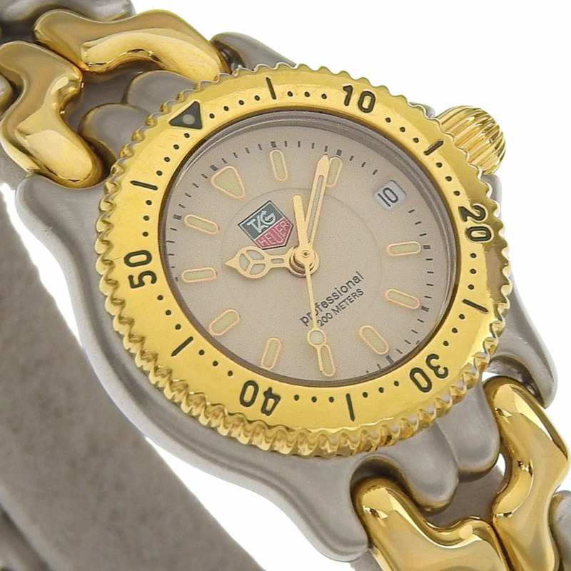 TAG HEUER 專業 200 公尺防水錶 WG1421-0/WG1421.BB0431,不鏽鋼錶殼,鍍金石英機芯,指針式顯示,象牙色錶盤,女士款-2