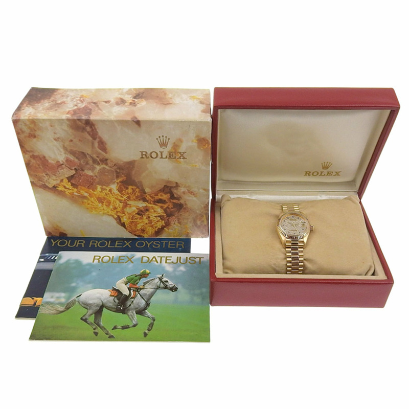 勞力士 Datejust 腕錶,型號 2135,69178ZS,18K 黃金錶殼,鑲嵌藍寶石和鑽石,自動上鍊,指針式顯示,女士款-10