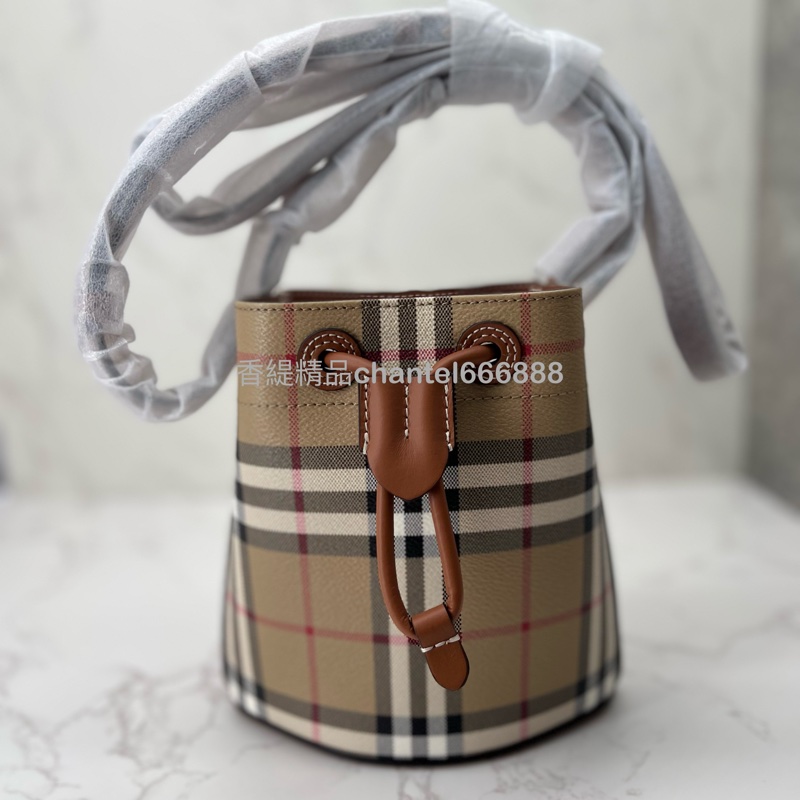 💗香緹國際精品💗 664 Burberry 格紋小水桶 離櫃閒置-0