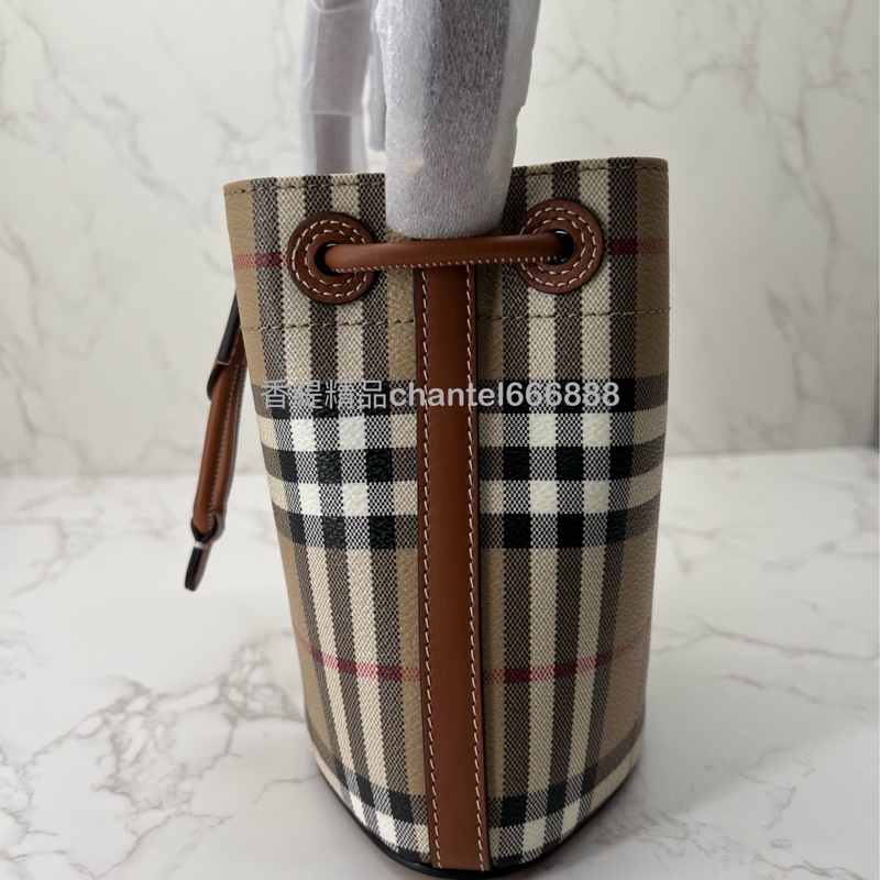 💗香緹國際精品💗 664 Burberry 格紋小水桶 離櫃閒置-1