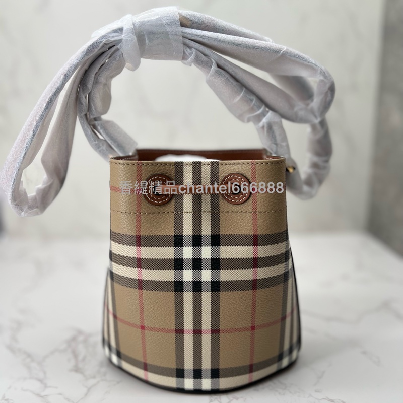 💗香緹國際精品💗 664 Burberry 格紋小水桶 離櫃閒置-2