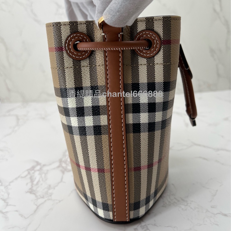 💗香緹國際精品💗 664 Burberry 格紋小水桶 離櫃閒置-3