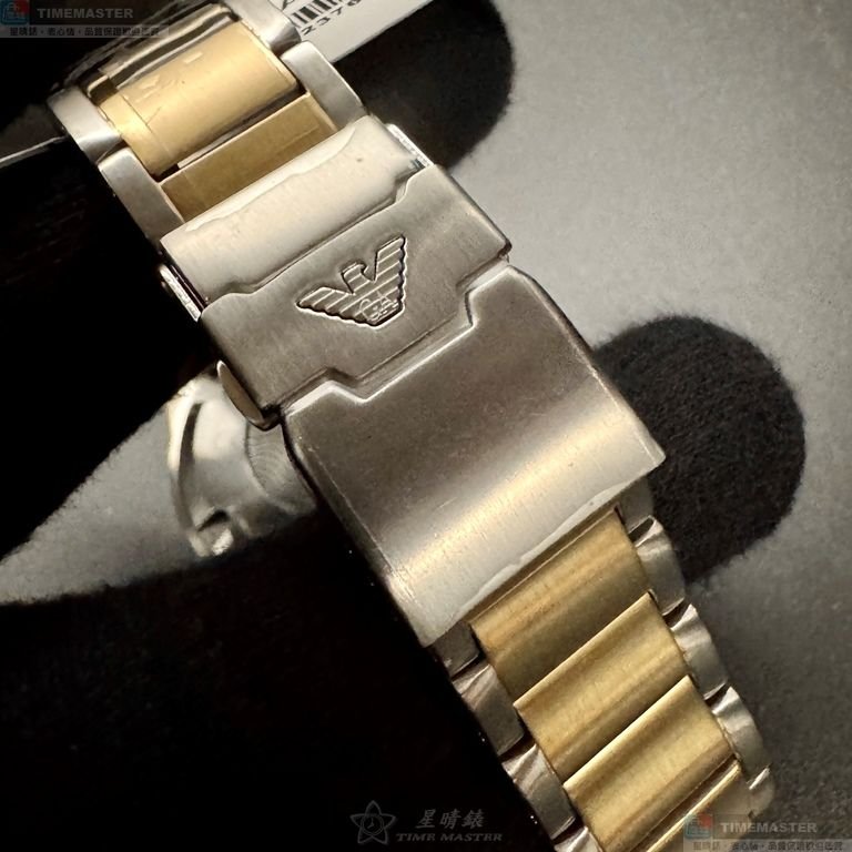 ARMANI手錶,編號AR00080,44mm金色錶殼,金銀相間錶帶款-3