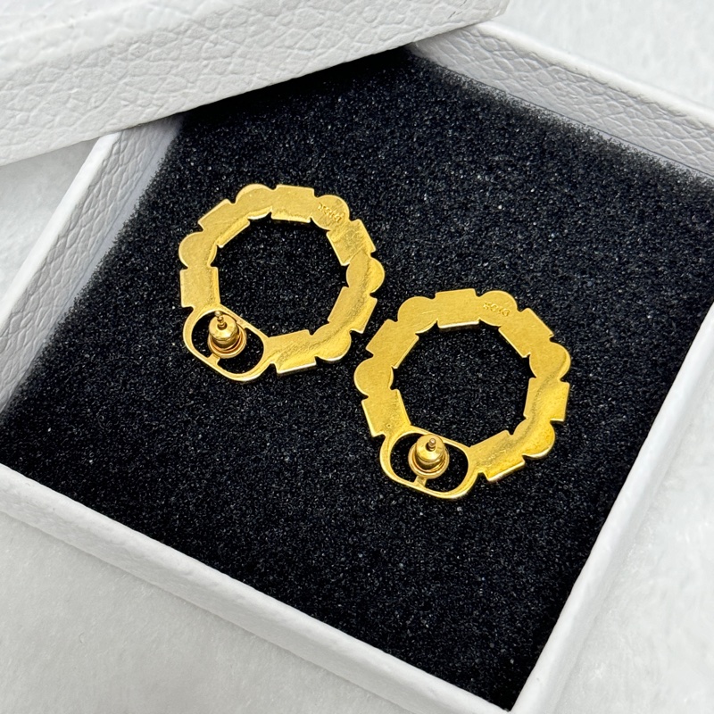 (超新閒置品💝) Dior 方鑽+珍珠耳環 專櫃新款 專櫃售價22000-4