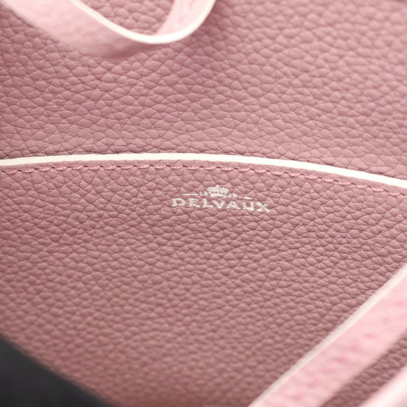 Delvaux Pin 迷你水桶手提包 AA0494ATT0471BL 皮革 粉紅色 白色 二手 女士-3