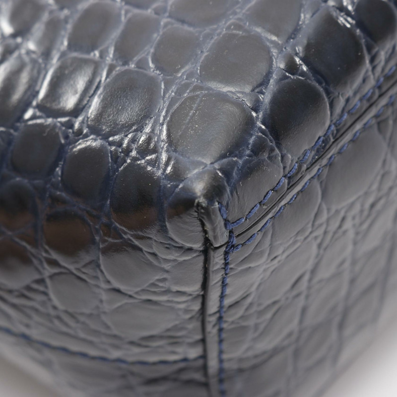 JIL SANDER Goji Bamboo Square 手提包 J07WD0021 皮革 海軍藍 二手 女士-4