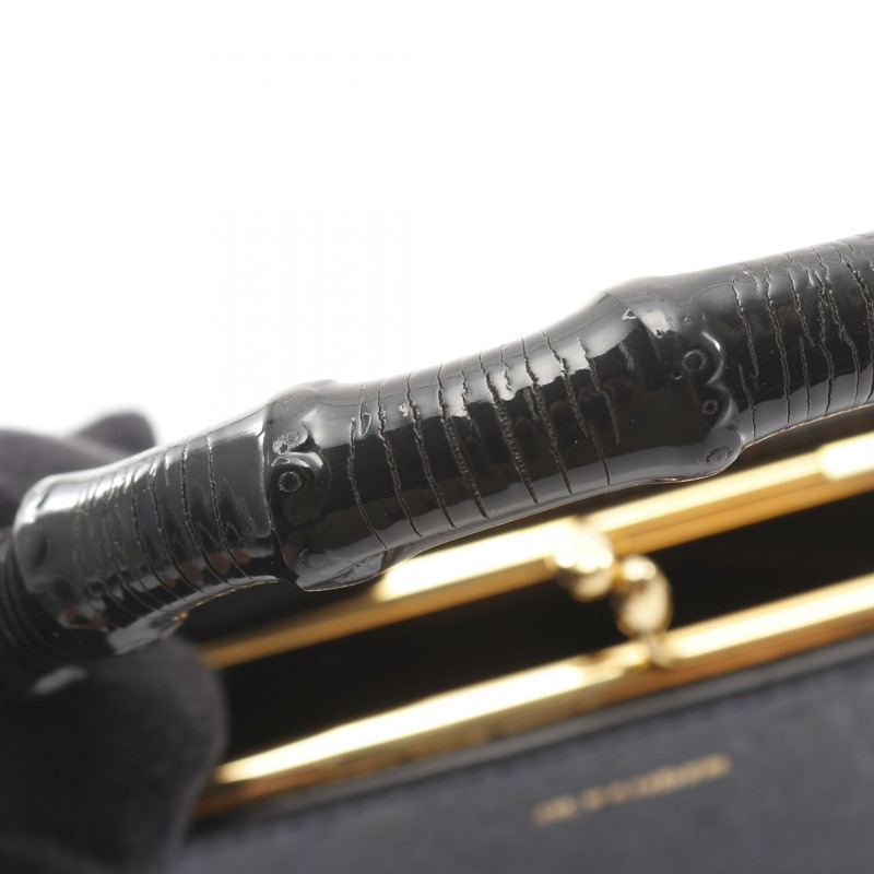 JIL SANDER Goji Bamboo Square 手提包 J07WD0021 皮革 海軍藍 二手 女士-6