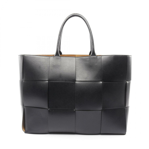 BOTTEGA VENETA Arco 大號 Maxi Intrecciato 手提包 608608 皮革黑色 BV