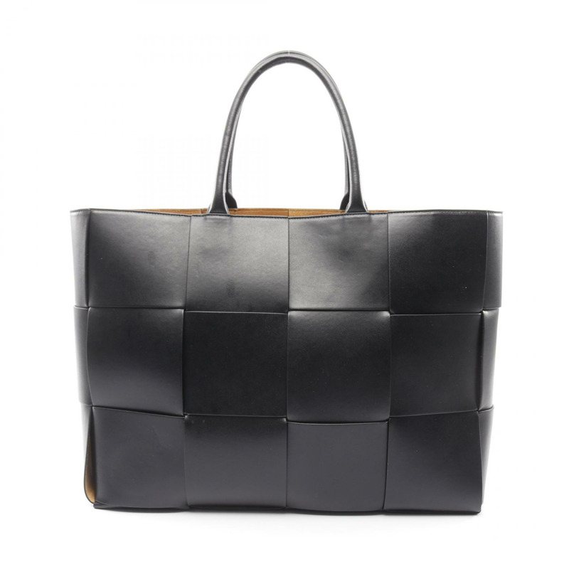 BOTTEGA VENETA Arco 大號 Maxi Intrecciato 手提包 608608 皮革黑色 BV-0