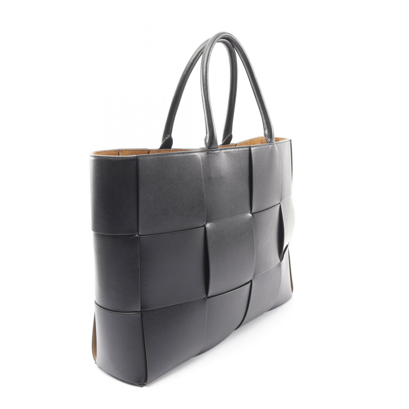 BOTTEGA VENETA Arco 大號 Maxi Intrecciato 手提包 608608 皮革黑色 BV-1