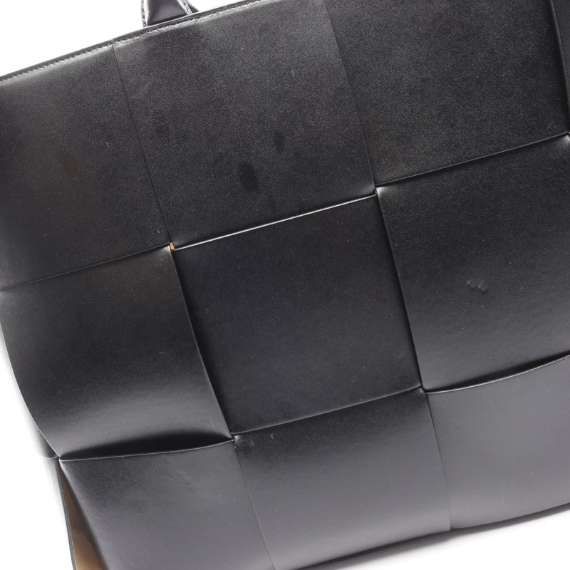 BOTTEGA VENETA Arco 大號 Maxi Intrecciato 手提包 608608 皮革黑色 BV-5