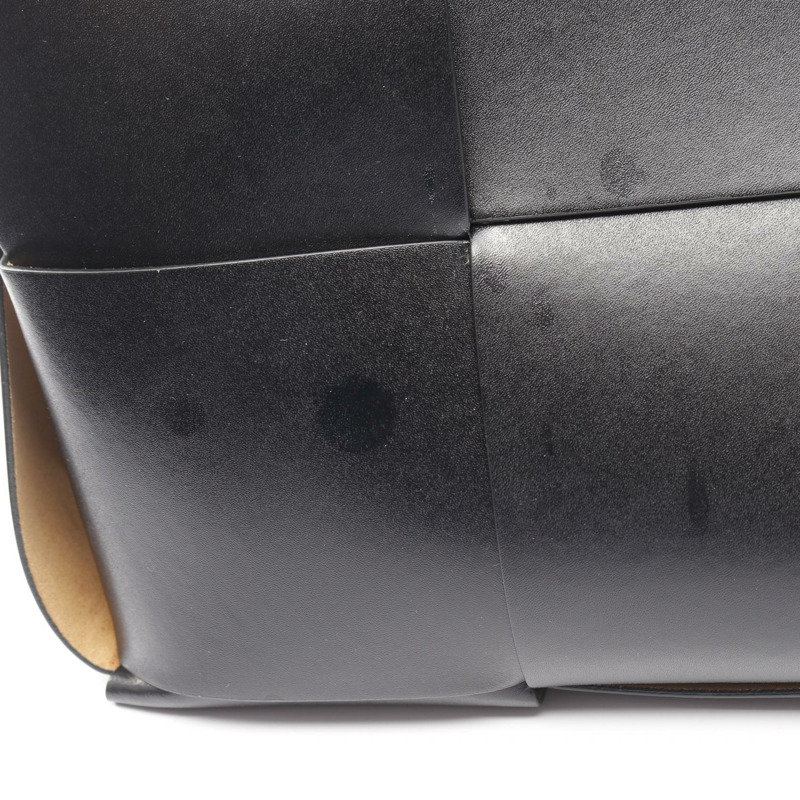 BOTTEGA VENETA Arco 大號 Maxi Intrecciato 手提包 608608 皮革黑色 BV-6