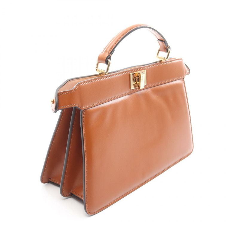 FENDI PEEKABOO ISeeU EAST WEST 斜背單肩包 8BN323 棕色皮革-1