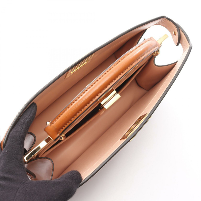 FENDI PEEKABOO ISeeU EAST WEST 斜背單肩包 8BN323 棕色皮革-2