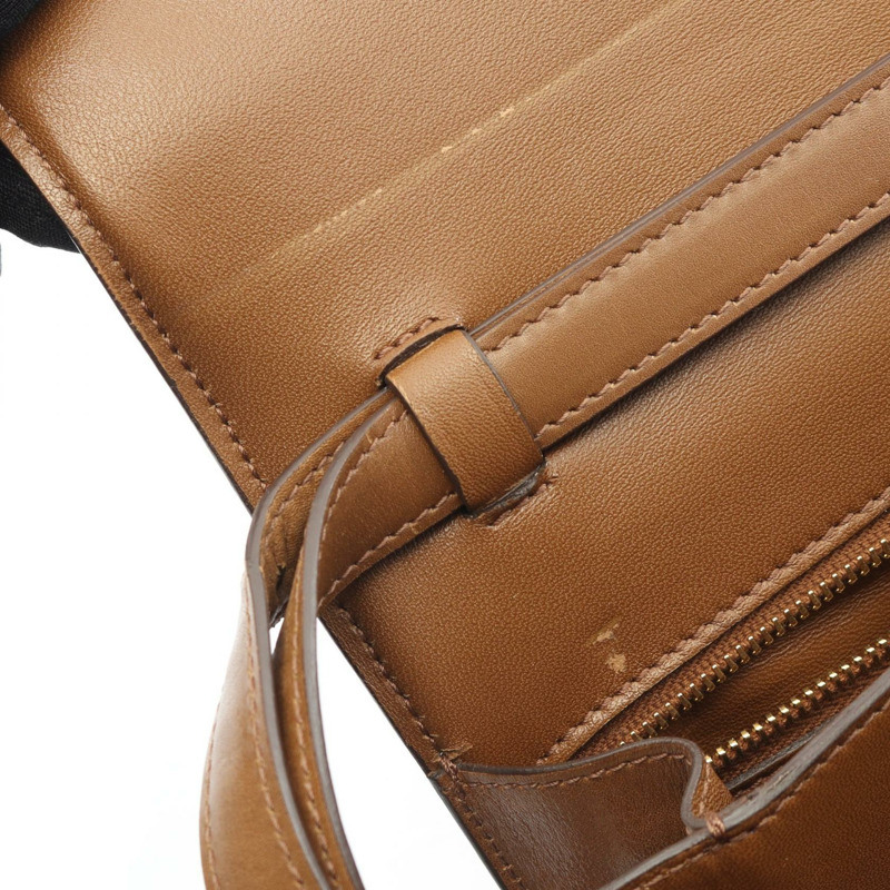 CELINE 經典款 Box 小號單肩包,棕色皮革,二手,女士,金色五金-4