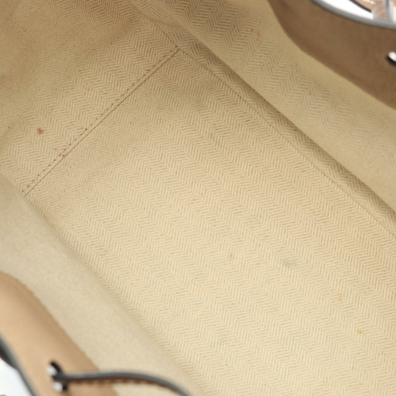 LOEWE Hammock 小號抽繩單肩手提包,皮革材質,米色/棕色,二手女款-4