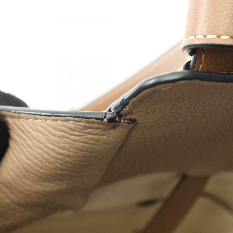 LOEWE Hammock 小號抽繩單肩手提包,皮革材質,米色/棕色,二手女款-5