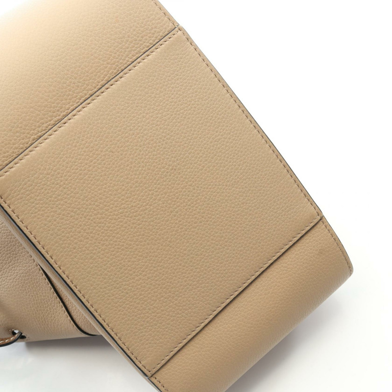 LOEWE Hammock 小號抽繩單肩手提包,皮革材質,米色/棕色,二手女款-6